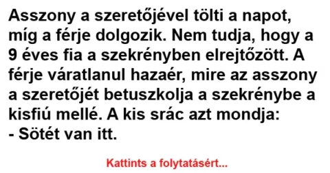 Vicc: Asszony a szeretőjével tölti a napot