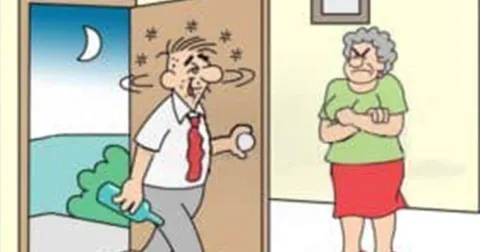 Vicc: Bob egy este részegen jön haza, becsúszik az ágyba a felesége mellé…