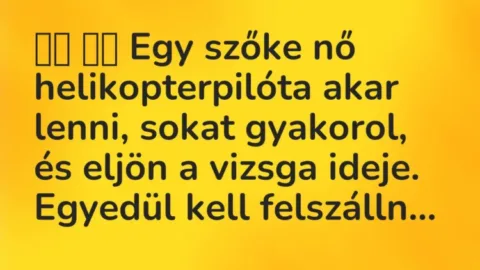 Vicc: Egy szőke nő helikopterpilóta akar lenni, sokat gyakorol, és…