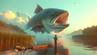 Vicc: Pistabá horgászik a folyón. Egyszer csak megjelenik előtte egy hatalmas hal…