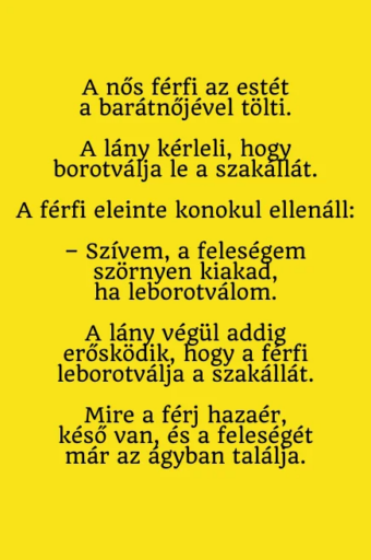 Vicc: a nős férfinek szakálla van –