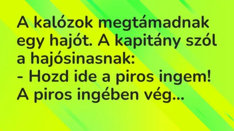 A kalózok megtámadnak egy hajót. A kapitány szól a… – Vicc