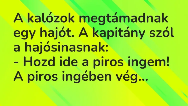 A kalózok megtámadnak egy hajót. A kapitány szól a… – Vicc A kalózok megtámadnak egy hajót. A kapitány szól a… – Vicc