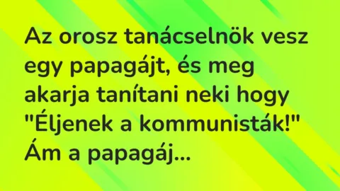 Az orosz tanácselnök vesz egy papagájt, és meg akarja tanítani neki… – Vicc Az orosz tanácselnök vesz egy papagájt, és meg akarja tanítani neki… – Vicc