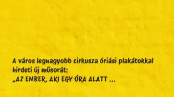 Vicc: A város legnagyobb cirkusza óriási plakátokkal hirdeti új…