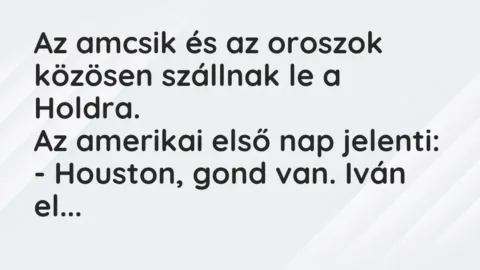 Vicc: Az amcsik és az oroszok közösen szállnak le a Holdra.

Az amerikai…
