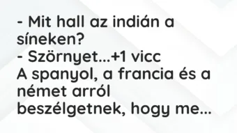 Vicc: – Mit hall az indián a síneken?

– Szörnyet…