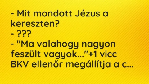 Vicc: – Mit mondott Jézus a kereszten?

– ???

– „Ma valahogy nagyon…