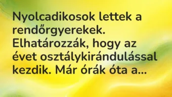 Vicc: Nyolcadikosok lettek a rendőrgyerekek. Elhatározzák, hogy az évet…