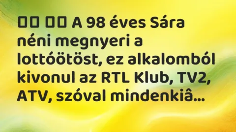 Viccek: 
		  
		  A 98 éves Sára néni megnyeri a lottóötöst, ez…