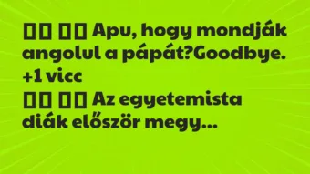 Viccek: Apu, hogy mondják angolul a…