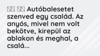 Viccek: 
		  
		  Autóbalesetet szenved egy család. Az anyós, mivel…