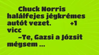 Viccek: 
		  
		  Chuck Norris halálfejes jégkrémes autót vezet….
