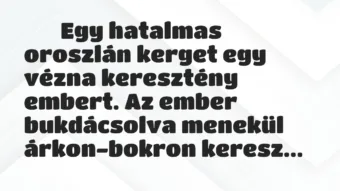 Viccek: Egy hatalmas oroszlán kerget egy vézna keresztény…