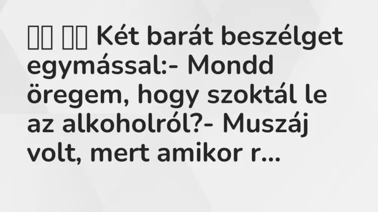 Viccek: Két barát beszélget egymással:- Mondd öregem,…
