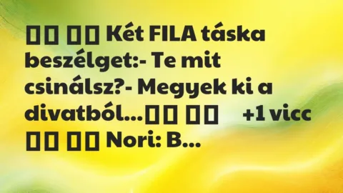 Viccek: 
		  
		  Két FILA táska beszélget:- Te mit…