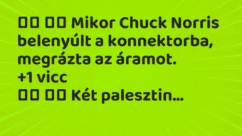 Viccek: 
		  
		  Mikor Chuck Norris belenyúlt a konnektorba,…