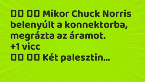 Viccek: 
		  
		  Mikor Chuck Norris belenyúlt a konnektorba,…