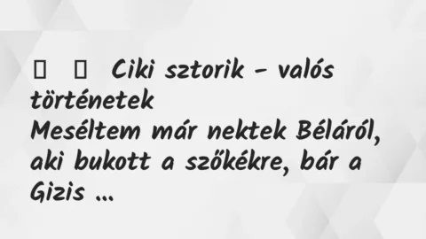 Vicces történet: 
	    	    Ciki sztorik – valós történetek


Meséltem már nektek…