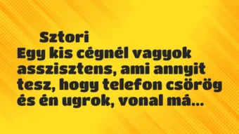 Vicces történet: Sztori Egy kis cégnél vagyok asszisztens, ami annyit …