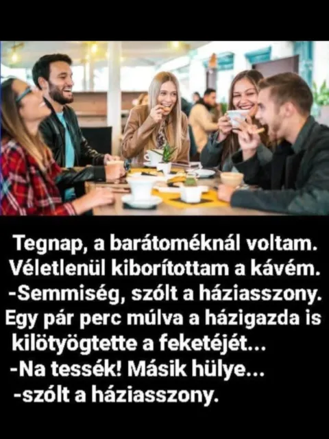 Tegnap, a barátoméknál voltam Véletlenül kiborítottam a kávém...