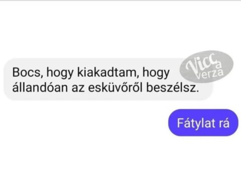 Bocs, hogy kiakadtam, hogy állandóan az esküvőről beszélsz...