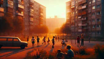 Egy nyári este a grundon – a lakótelepi gyerekkor varázsa Egy nyári este a grundon – a lakótelepi gyerekkor varázsa