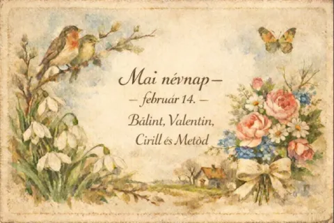 Mai névnap – február 14.: Bálint, Valentin, Cirill és Metód