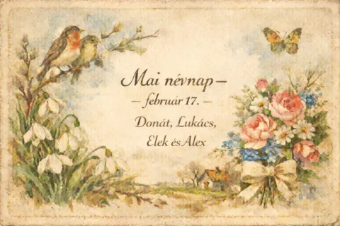Mai névnap – február 17.: Donát, Lukács, Elek és Alex