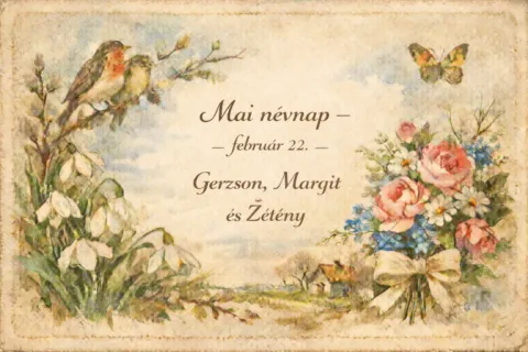 Mai névnap – február 22.: Gerzson, Margit és Zétény