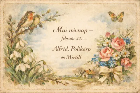 Mai névnap – február 23.: Alfréd, Polikárp és Mirtill