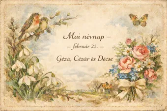 Mai névnap – február 25.: Géza, Cézár és Décse