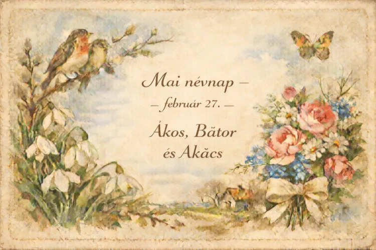 Mai névnap – február 27. Ákos, Bátor és Akács Mai névnap – február 27.: Ákos, Bátor és Akács