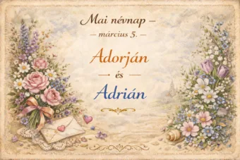 Mai névnap – március 5.: Adorján és Adrián