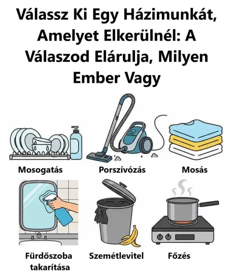 Rejtvény: Válassz egy házimunkát, amit örökre kihagynál, a döntésed sokat