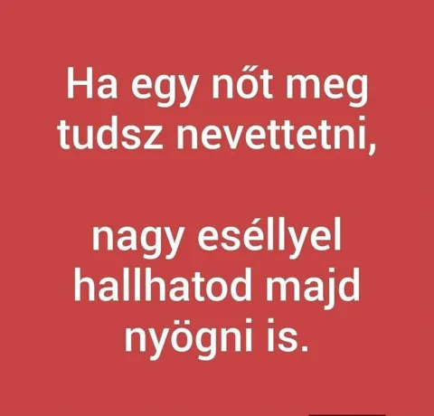 Ha egy nőt meg tudsz nevettetni...