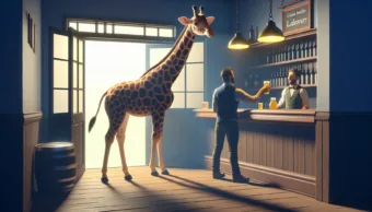 Vicc: A zsiráf bemegy a kocsmába, és kérdezi a csapos: