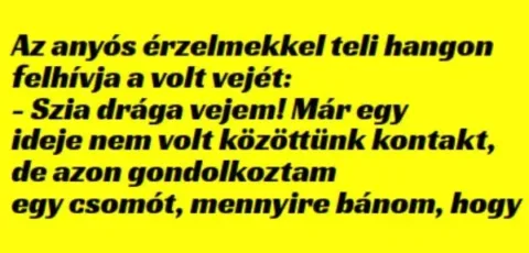 Vicc: Az anyós érzelmekkel teli hangon felhívja volt vejét – TUDNOD…