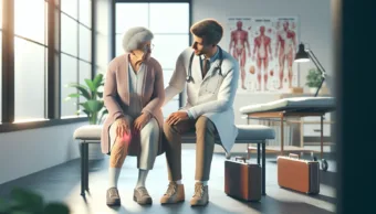 Vicc: Egy öregasszony megy az orvoshoz, és panaszkodik, hogy nagyon fáj a lába.