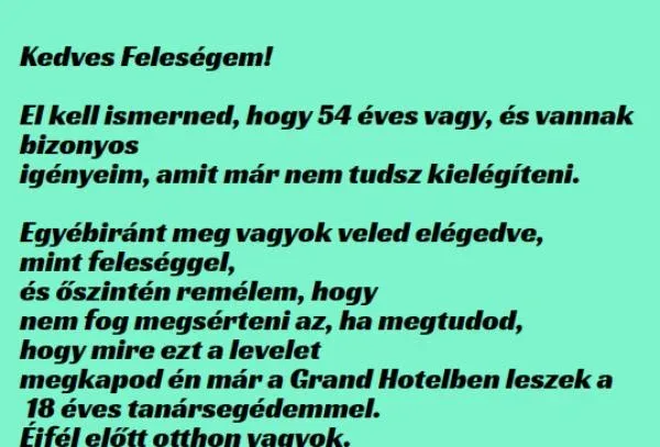 Vicc: kedves nejem - Vicc: kedves nejem –