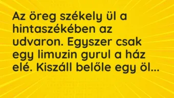 Vicc: Az öreg székely ül a hintaszékében az udvaron. Egyszer csak egy…
