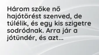 Vicc: Három szőke nő hajótörést szenved, de túlélik, és egy kis szigetre…