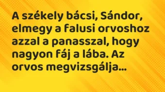 Vicc: Hát, orvos úr, tegnap délután, amikor úgy gondoltam, hogy fácánt fogok kergetni…