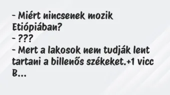 Vicc: – Miért nincsenek mozik Etiópiában?

– ???

– Mert a lakosok…