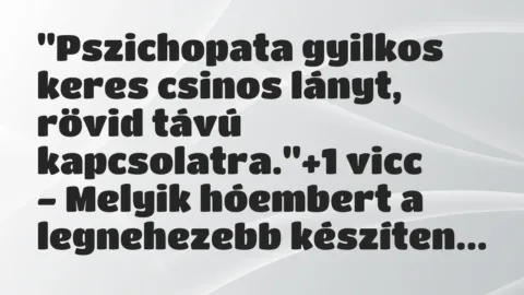 Vicc: „Pszichopata gyilkos keres csinos lányt, rövid távú kapcsolatra.”