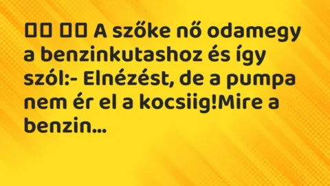 Viccek: 
		  
		  A szőke nő odamegy a benzinkutashoz és így…