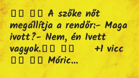 Viccek: 
		  
		  A szőke nőt megállítja a rendőr:- Maga…