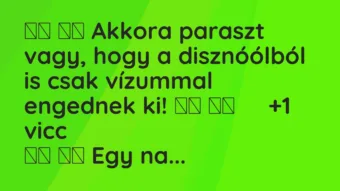 Viccek:
Akkora paraszt vagy, hogy a disznóólból is csak… Viccek:
Akkora paraszt vagy, hogy a disznóólból is csak…