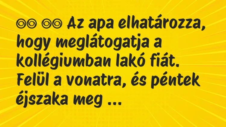 Viccek:
Az apa elhatározza, hogy meglátogatja a… Viccek:
Az apa elhatározza, hogy meglátogatja a…