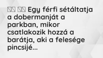 Viccek: 
		  
		  Egy férfi sétáltatja a dobermanját a parkban,…